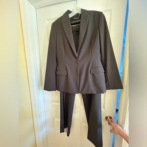 Tahari Gray Pinstripe Pantsuit